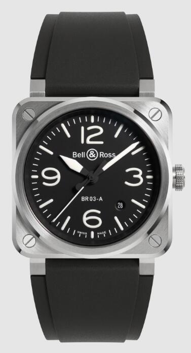 Bell & Ross NEW BR 03 BLACK STEEL BR03A-BL-ST/SRB Replica Watch
